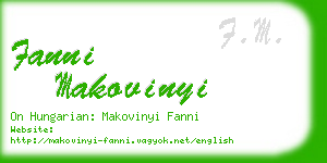 fanni makovinyi business card